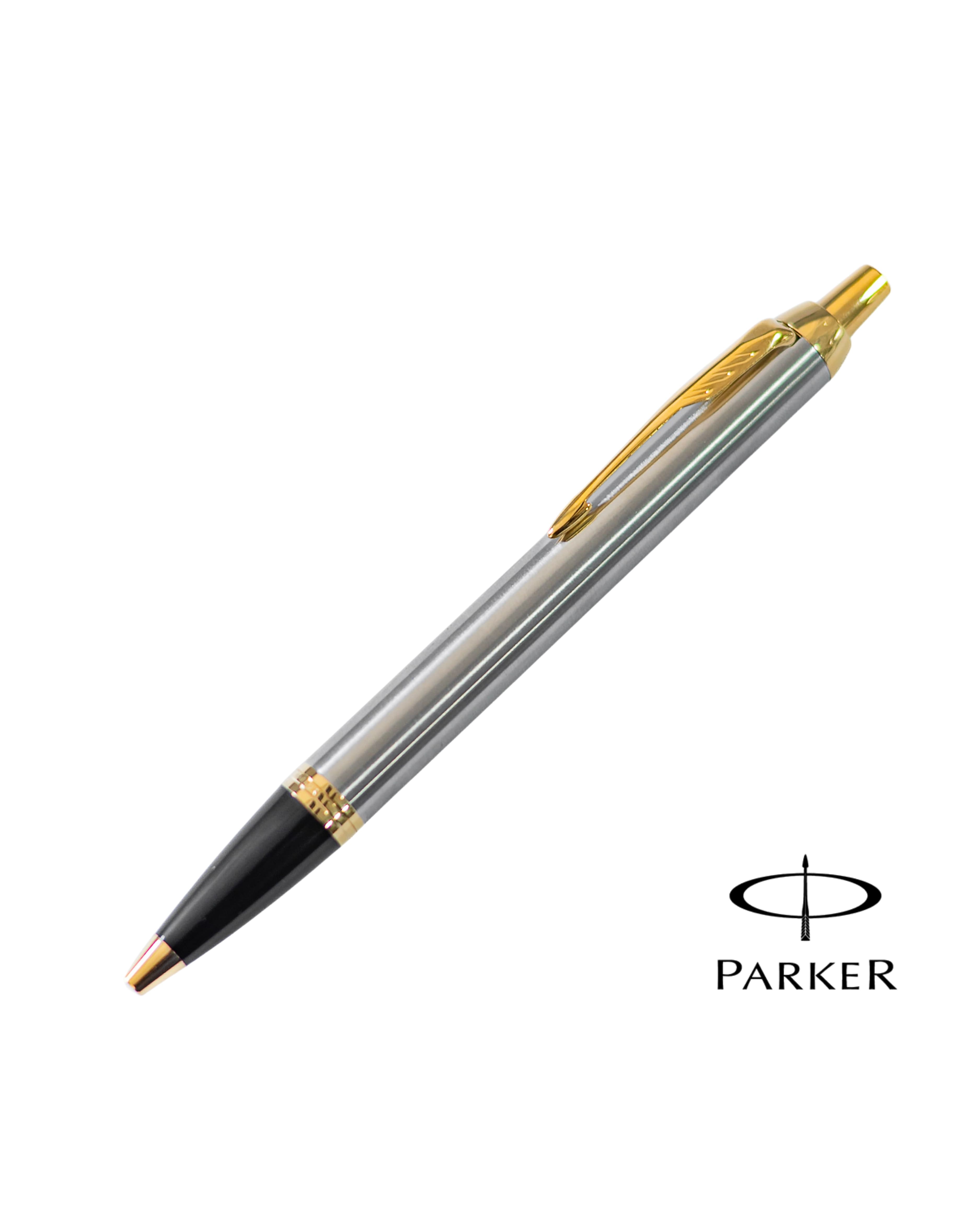 Parker IM Brush Metal Gold Trim Ballpoint Pen — photo 1