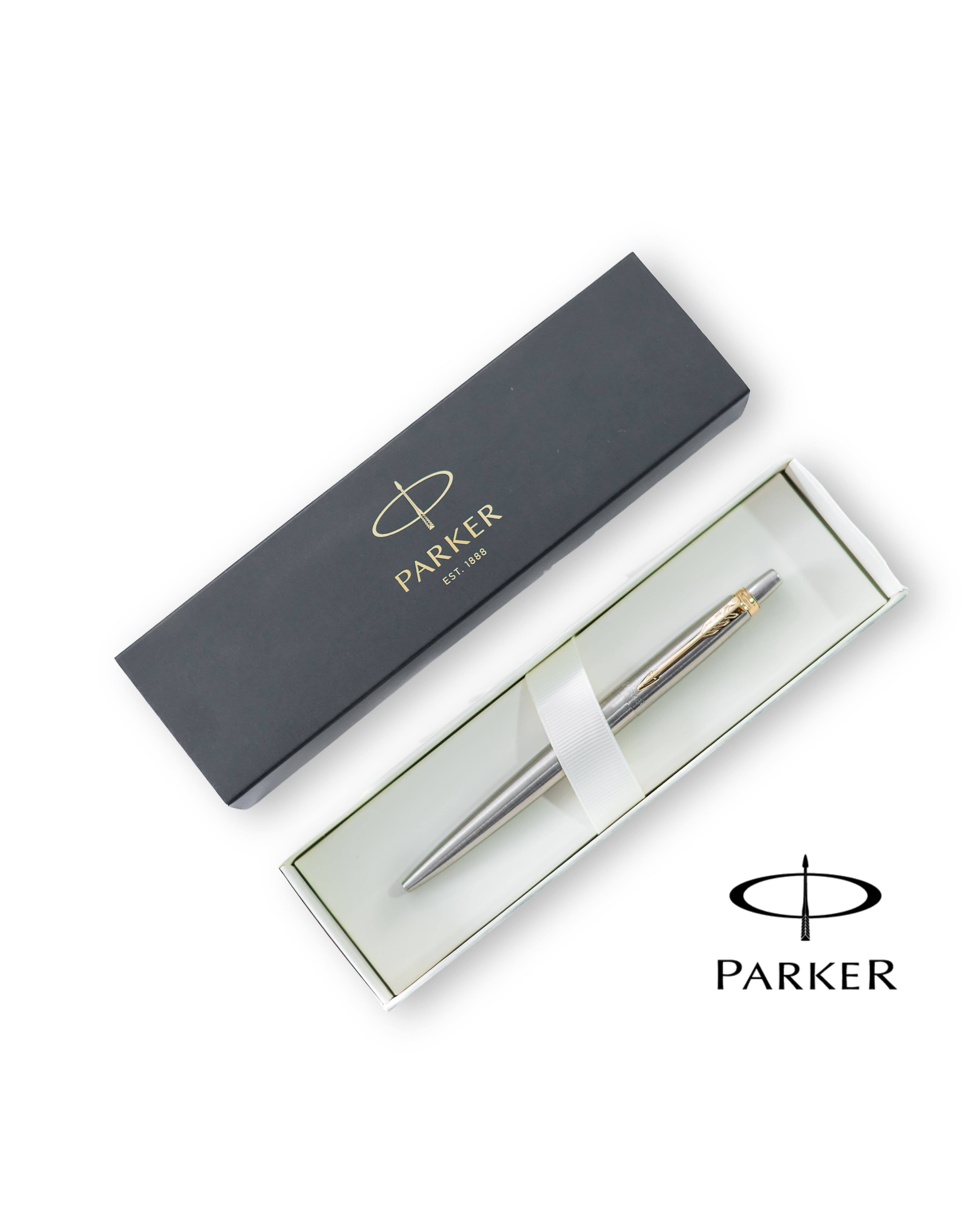Parker JOTTER Steel Gold Trim Ballpoint Pen — photo 2