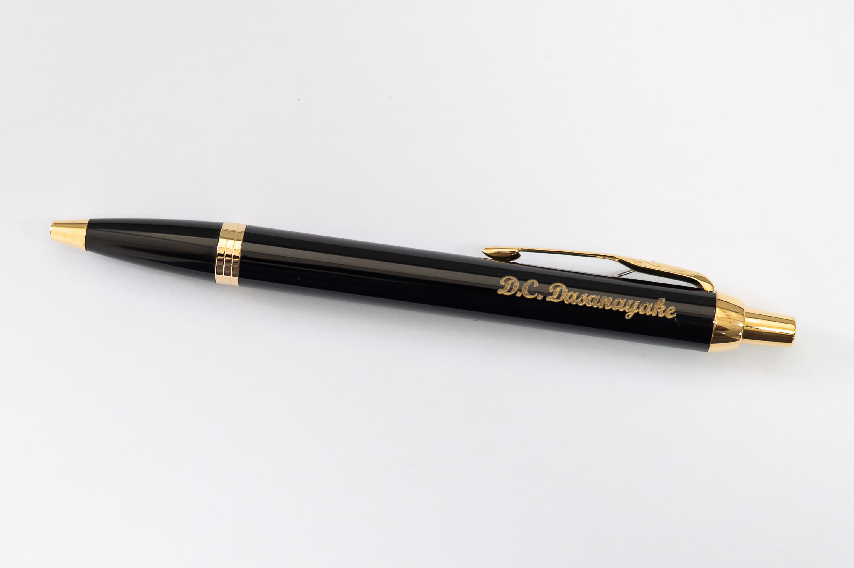 Engraved pen sample — D.C. Dasanayake